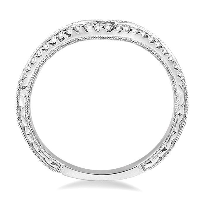 1/6 Ctw Round Cut Diamond Matching Wedding Band in 14K White Gold