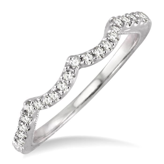 1/5 Ctw Round Cut Diamond Matching Wedding Band in 14K White Gold