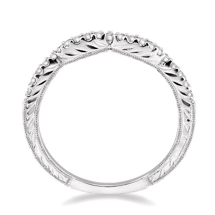 1/5 Ctw Round Cut Diamond Matching Wedding Band in 14K White Gold