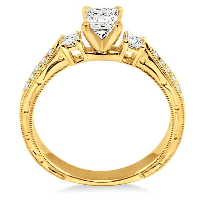 Princess Shape Past Present & Future Diamond Engagement Ring
