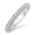 1/8 Ctw Round Cut Diamond Wedding Band in 14K White Gold