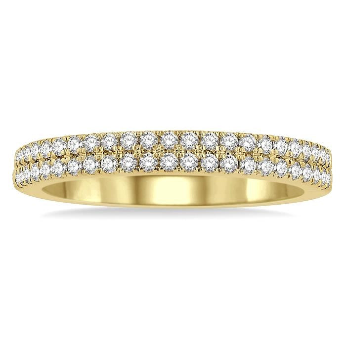 1/3 Ctw Round Cut Diamond Wedding Band in 14K Yellow Gold