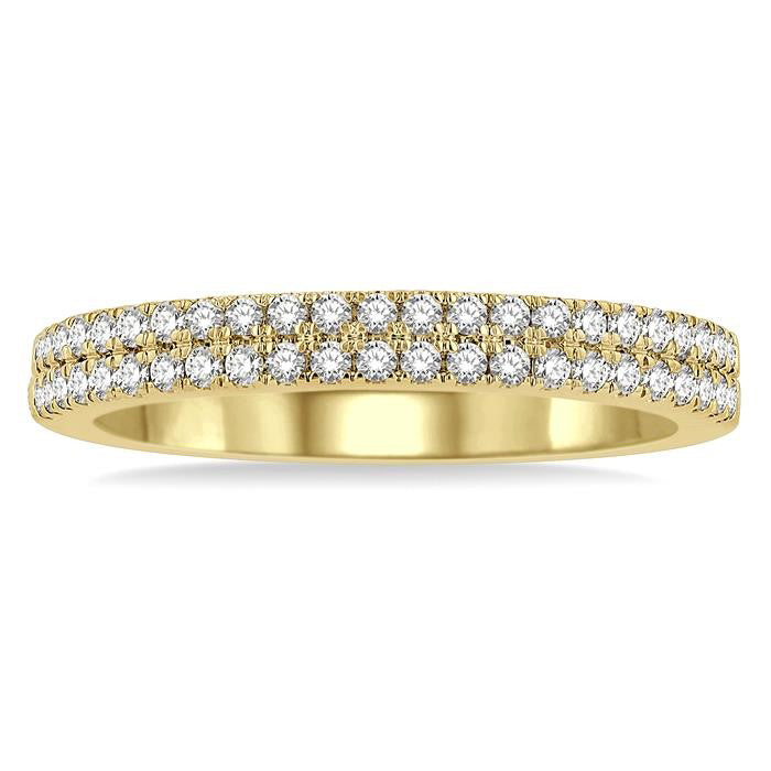 1/3 Ctw Round Cut Diamond Wedding Band in 14K Yellow Gold