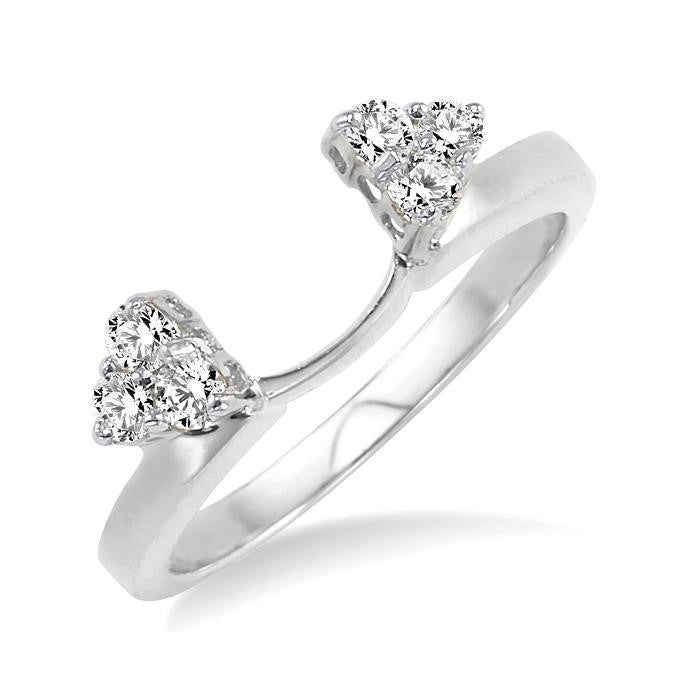 1/8 Ctw Round Cut Diamond Wrap Ring in 14K White Gold
