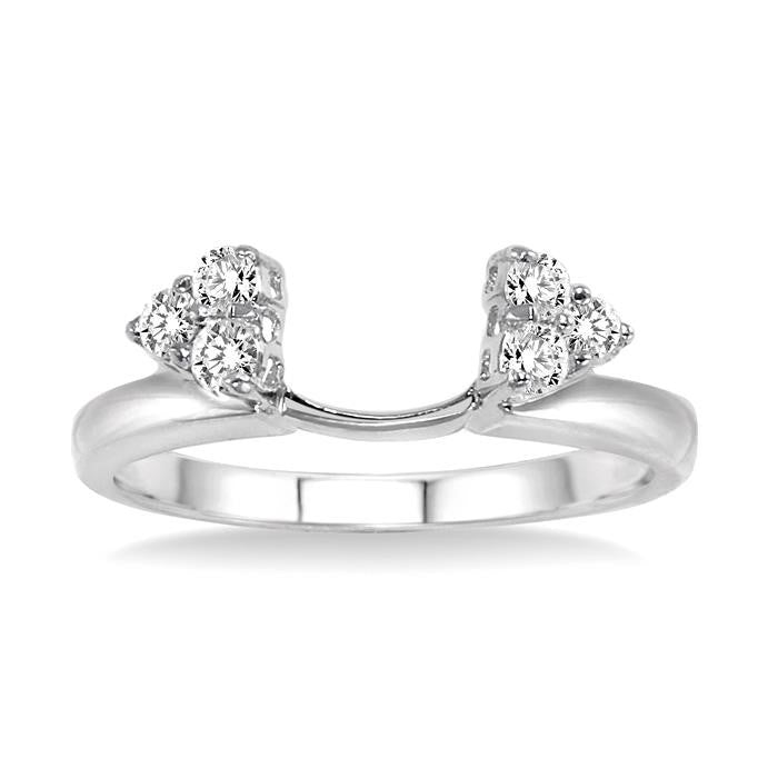 1/8 Ctw Round Cut Diamond Wrap Ring in 14K White Gold