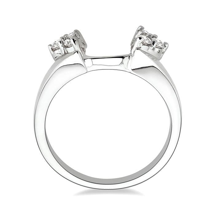 1/8 Ctw Round Cut Diamond Wrap Ring in 14K White Gold