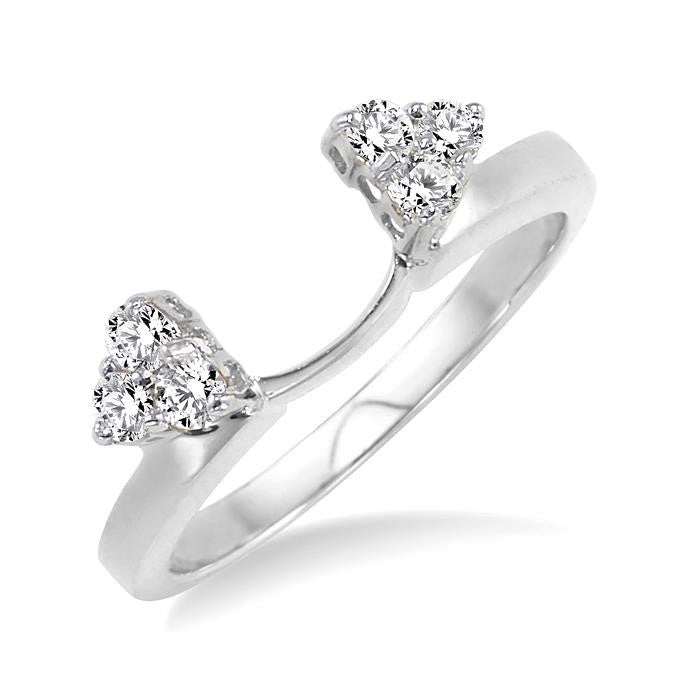 1/8 Ctw Round Cut Diamond Wrap Ring in 14K White Gold