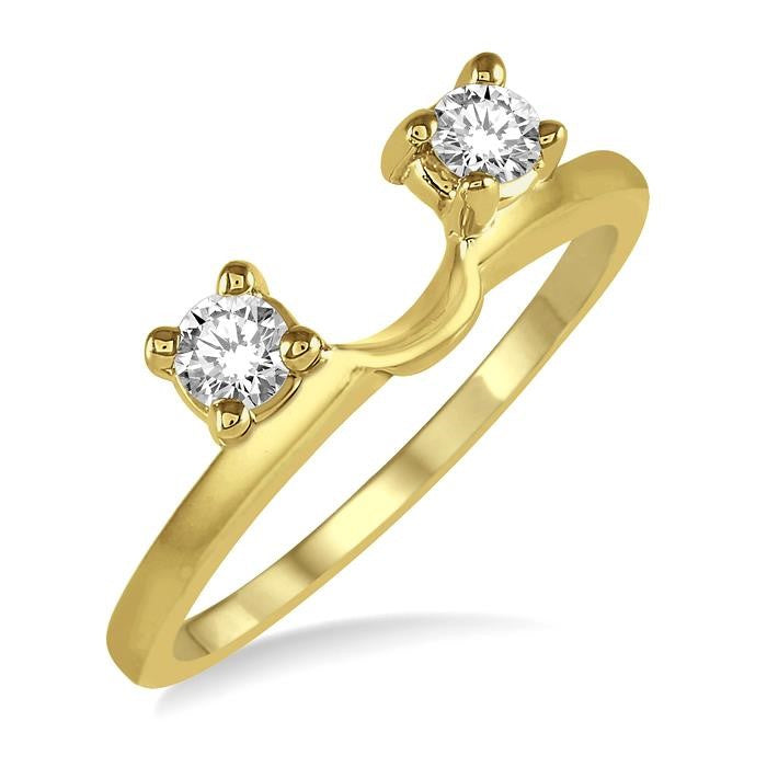1/4 Ctw Round cut Diamond Wrap Ring in 14K Yellow Gold
