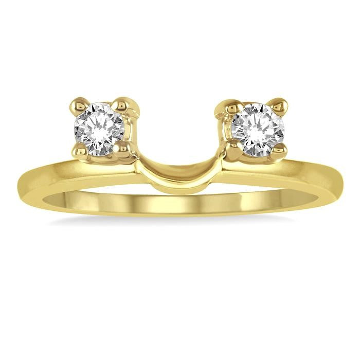 1/4 Ctw Round cut Diamond Wrap Ring in 14K Yellow Gold