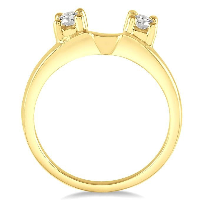 1/4 Ctw Round cut Diamond Wrap Ring in 14K Yellow Gold