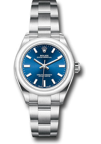 *Pre-Owned* Rolex Oyster Perpetual 28 Watch - Domed Bezel - Blue Index Dial - Oyster Bracelet