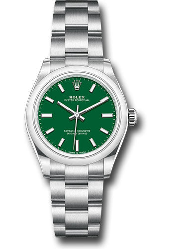 *Pre-Owned* Rolex Oyster Perpetual 31 Watch - Domed Bezel - Green Index Dial - Oyster Bracelet