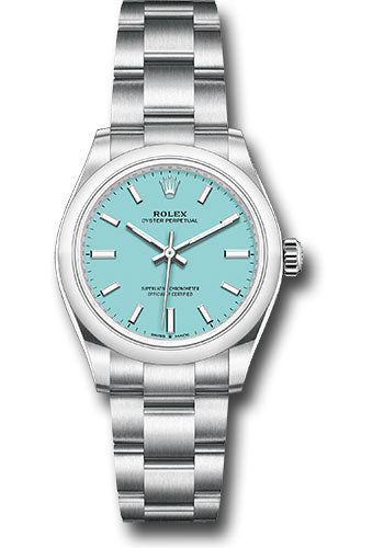 *Pre-Owned* Rolex Oyster Perpetual 31 Watch - Domed Bezel - Turquoise Blue Index Dial - Oyster Bracelet