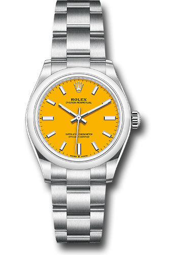 *Pre-Owned* Rolex Oyster Perpetual 31 Watch - Domed Bezel - Yellow Index Dial - Oyster Bracelet