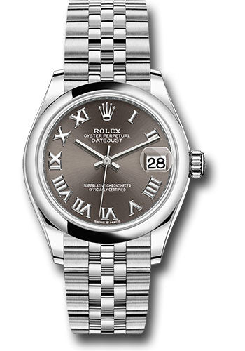 *Pre-Owned* Rolex Steel and White Gold Datejust 31 Watch - Domed Bezel - Dark Grey Roman Dial - Jubilee Bracelet
