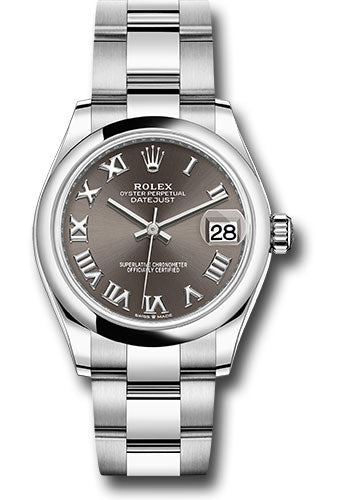 *Pre-Owned* Rolex Steel and White Gold Datejust 31 Watch - Domed Bezel - Dark Grey Roman Dial - Oyster Bracelet
