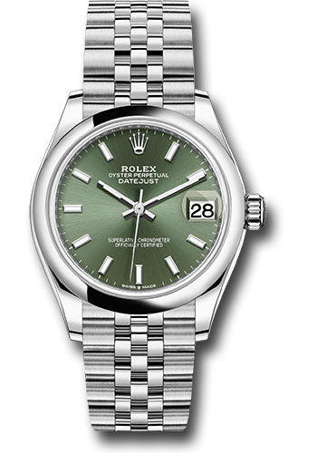 *Pre-Owned* Rolex Steel and White Gold Datejust 31 Watch - Domed Bezel - Mint Green Index Dial - Jubilee Bracelet