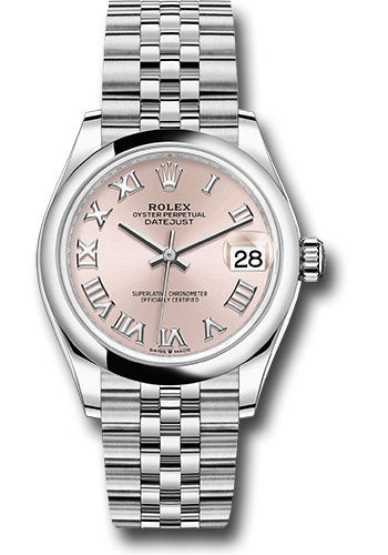 *Pre-Owned* Rolex Steel and White Gold Datejust 31 Watch - Domed Bezel - Pink Roman Dial - Jubilee Bracelet