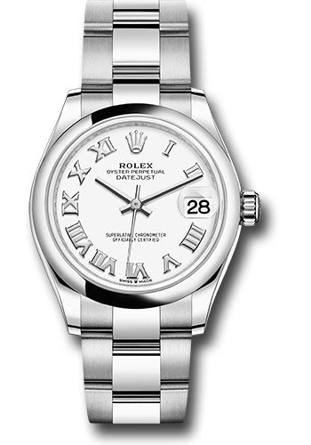 *Pre-Owned* Rolex Steel and White Gold Datejust 31 Watch - Domed Bezel - White Roman Dial - Oyster Bracelet