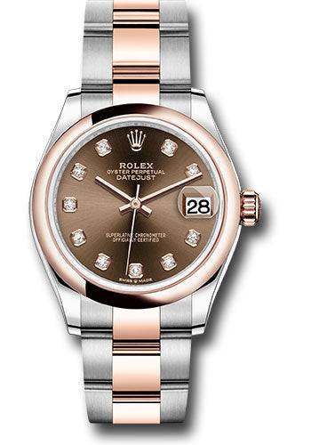*Pre-Owned* Rolex Steel and Everose Gold Datejust 31 Watch - Domed Bezel - White Roman Dial - Oyster Bracelet
