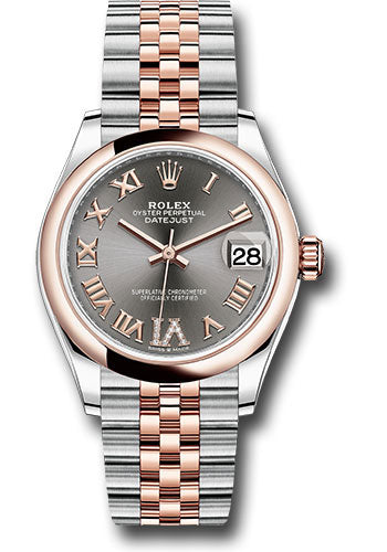 *Pre-Owned* Rolex Steel and Everose Gold Datejust 31 Watch - Domed Bezel - Mother-Of-Pearl Diamond Dial - Jubilee Bracelet