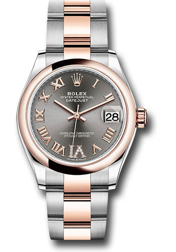 *Pre-Owned* Rolex Steel and Everose Gold Datejust 31 Watch - Domed Bezel - Mother-Of-Pearl Diamond Dial - Oyster Bracelet