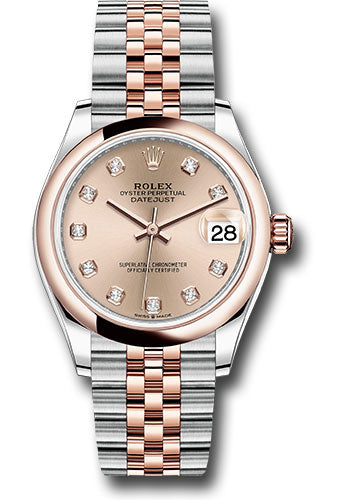 *Pre-Owned* Rolex Steel and Everose Gold Datejust 31 Watch - Domed Bezel - Chocolate Diamond Dial - Jubilee Bracelet