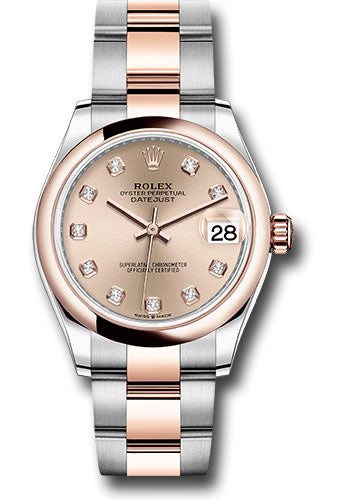*Pre-Owned* Rolex Steel and Everose Gold Datejust 31 Watch - Domed Bezel - Chocolate Diamond Dial - Oyster Bracelet