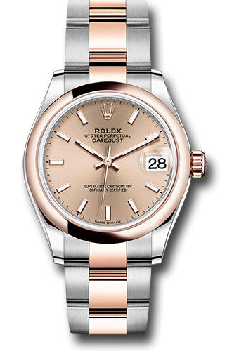 *Pre-Owned* Rolex Steel and Everose Gold Datejust 31 Watch - Domed Bezel - RosÃ© Roman Dial - Oyster Bracelet