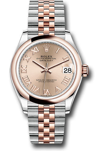 *Pre-Owned* Rolex Everose Rolesor Datejust 31 Watch - Domed Bezel - RosÃ© Roman Dial - Jubilee Bracelet