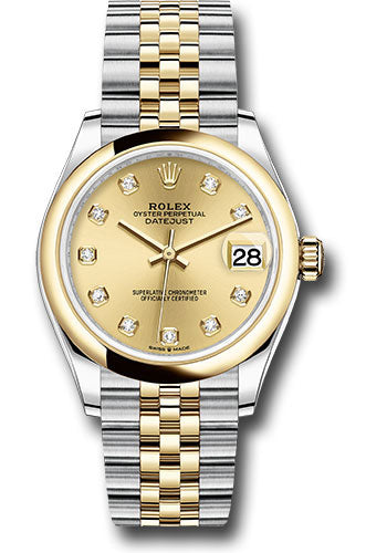 *Pre-Owned* Rolex Steel and Yellow Gold Datejust 31 Watch - Domed Bezel - Champagne Diamond Dial - Jubilee Bracelet