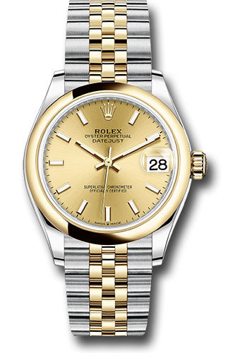 *Pre-Owned* Rolex Steel and Yellow Gold Datejust 31 Watch - Domed Bezel - Champagne Index Dial - Jubilee Bracelet