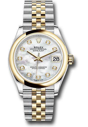 *Pre-Owned* Rolex Steel and Yellow Gold Datejust 31 Watch - Domed Bezel - Mother-of-Pearl Diamond Dial - Jubilee Bracelet