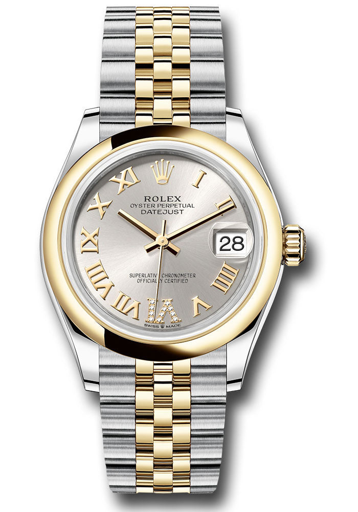 *Pre-Owned* Rolex Steel and Yellow Gold Datejust 31 Watch - Domed Bezel - Silver Diamond Roman Six Dial - Jubilee Bracelet
