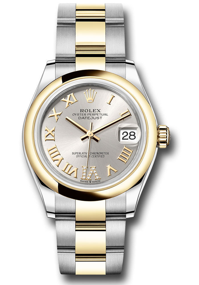 *Pre-Owned* Rolex Steel and Yellow Gold Datejust 31 Watch - Domed Bezel - Silver Diamond Roman Six Dial - Oyster Bracelet