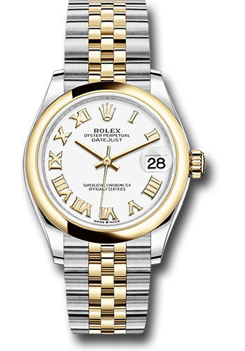 *Pre-Owned* Rolex Steel and Yellow Gold Datejust 31 Watch - Domed Bezel - White Roman Dial - Jubilee Bracelet