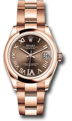*Pre-Owned* Rolex Everose Gold Datejust 31 Watch - Domed Bezel - Chocolate Diamond Six Dial - Oyster Bracelet