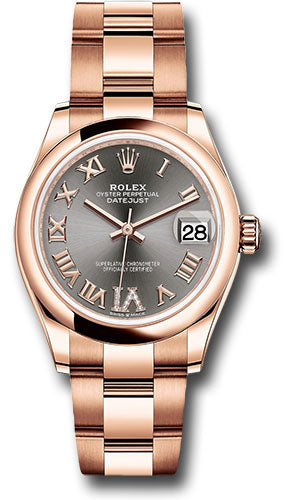 *Pre-Owned* Rolex Everose Gold Datejust 31 Watch - Domed Bezel - Rhodium Diamond Six Dial - Oyster Bracelet