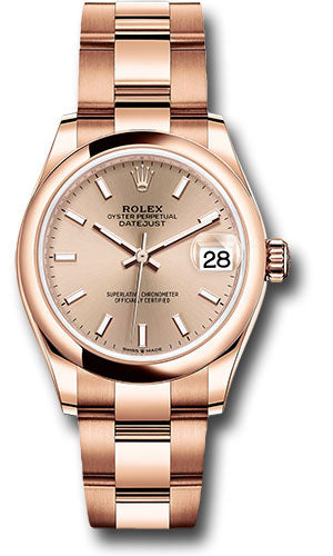 *Pre-Owned* Rolex Everose Gold Datejust 31 Watch - Domed Bezel - RosÃ© Index Dial - Oyster Bracelet