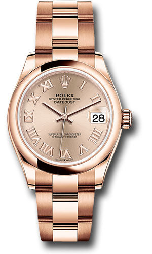 *Pre-Owned* Rolex Everose Gold Datejust 31 Watch - Domed Bezel - RosÃ© Roman Dial - Oyster Bracelet