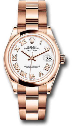 *Pre-Owned* Rolex Everose Gold Datejust 31 Watch - Domed Bezel - White Roman Dial - Oyster Bracelet