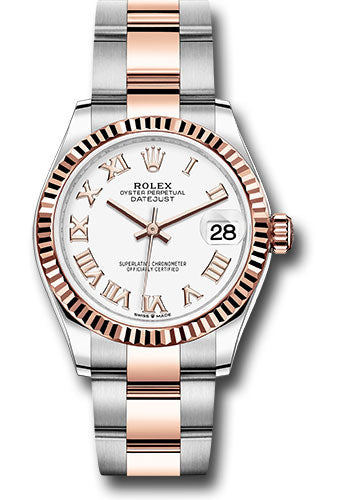 *Pre-Owned* Rolex Steel and Everose Gold Datejust 31 Watch - Fluted Bezel - RosÃ© Index Dial - Oyster Bracelet