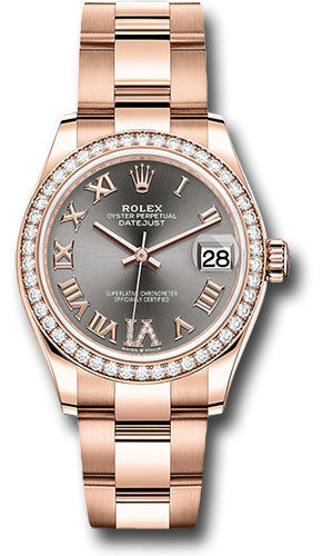 *Pre-Owned* Rolex Everose Gold Datejust 31 Watch - Diamond Bezel - Rhodium Diamond Six Dial - Oyster Bracelet