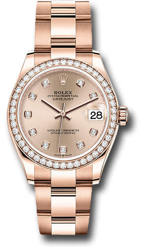 *Pre-Owned* Rolex Everose Gold Datejust 31 Watch - Diamond Bezel - RosÃ© Diamond Dial - Oyster Bracelet