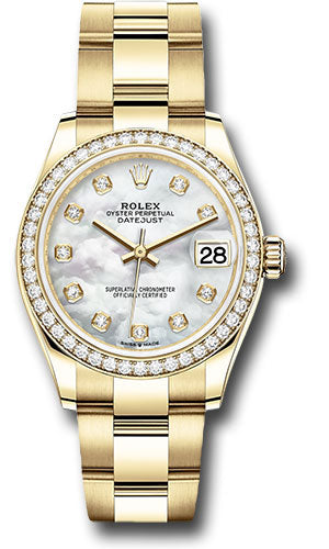*Pre-Owned* Rolex Yellow Gold Datejust 31 Watch - Diamond Bezel - Mother-of-Pearl Diamond Dial - Oyster Bracelet