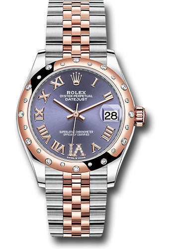 *Pre-Owned* Rolex Steel and Everose Gold Datejust 31 Watch - 24 Diamond Bezel - Chocolate Diamond Roman VI Dial - Jubilee Bracelet