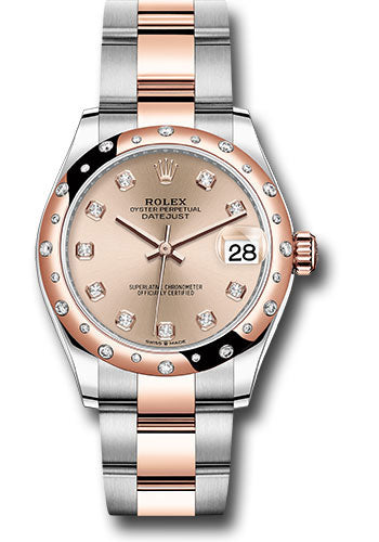 *Pre-Owned* Rolex Steel and Everose Gold Datejust 31 Watch - 24 Diamond Bezel - Chocolate Diamond Dial - Oyster Bracelet