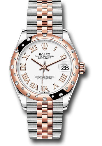 *Pre-Owned* Rolex Steel and Everose Gold Datejust 31 Watch - 24 Diamond Bezel - RosÃ© Index Dial - Jubilee Bracelet