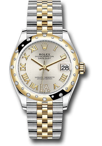 *Pre-Owned* Rolex Steel and Yellow Gold Datejust 31 Watch - Domed Diamond Bezel - Silver Diamond Roman Six Dial - Jubilee Bracelet