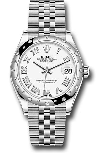*Pre-Owned* Rolex Steel and White Gold Datejust 31 Watch - Domed 24 Diamond Bezel - White Roman Dial - Jubilee Bracelet